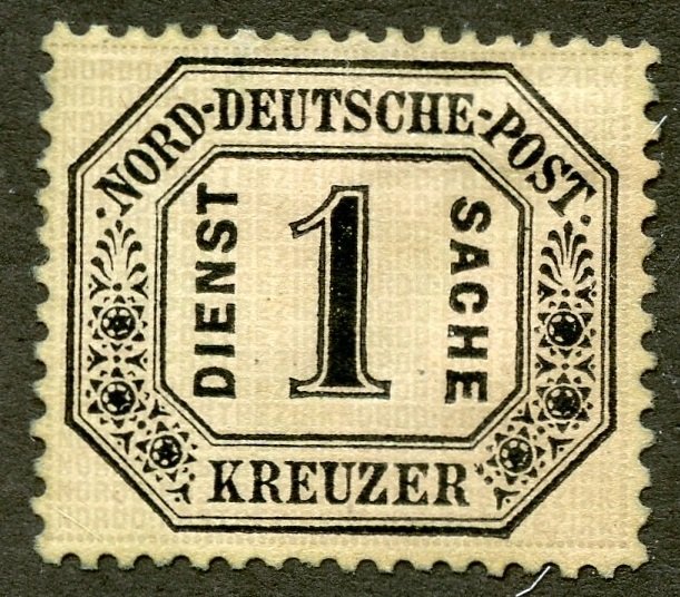 North German Confederation Scott O6 Unused HNG - 1870 1kr Official - SCV $32.50