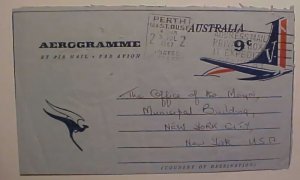 AUSTRALIA AIR LETTER 1967 PERTH TO US