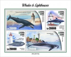 SIERRA LEONE - 2022 - Whales, L'Houses - Perf 4v Sheet  - Mint Never Hinged