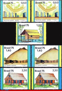 1383-89 BRAZIL 1975 HOUSING, HOUSE, MI# 1475-81 RHM C-880-86,  SV$ 27.45 SET MNH