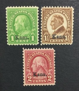 MOMEN: US STAMPS #658-660 MINT OG H LOT #36351