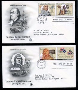US 2779-2782 Pr National Postal Museum Addr set of 2 PCS cachet FDC