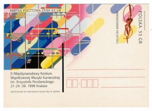 Poland 1998 Postal Stationary Postcard Stamp MNH Modern Chamber Music Festival