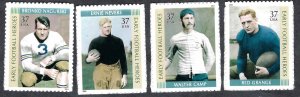 United States #3808-11 37¢ Football Heroes (2003). Four singles. MNH