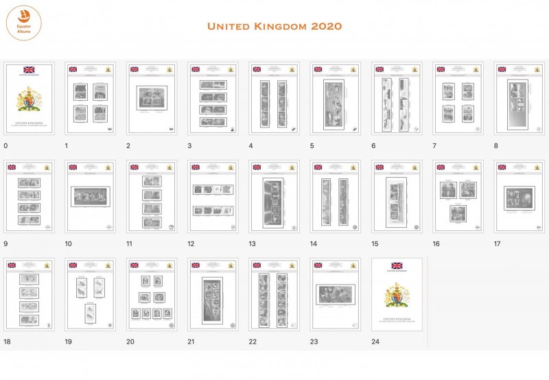 GREAT BRITAIN 2020 - Printable Stamp Album