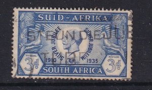 South Africa   #70b  used 1935  Afrikaans top  George V and springboks 3p