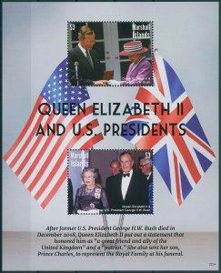 Marshall Islands 2021 MNH Queen Elizabeth II Stamps US Presidents Bush Sr 2v M/S