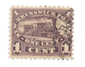 New Brunswick Sc 6 1860 1 c locomotive stamp used