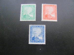 GERMANY 1925 MNH SC 347-349 RHEINLAND SET XF 45 EUROS (121)