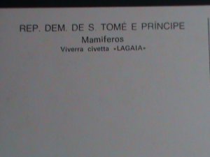 ​ST.TOMAS PC-1981 COLORFUL MAMMALS PREPAID HIGH VALUE POSTCARD-MNH-VF