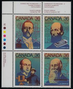 Canada 1138ai TL Plate Block MNH Science & Technology, Map