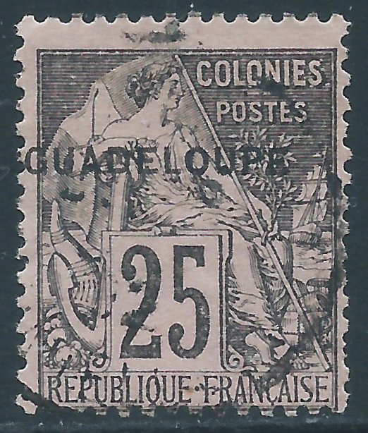 Guadeloupe, Sc #21, 25c Used