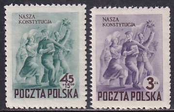 Poland 1952 Sc 552, B81 New Constitution Proclamation Stamp MNH