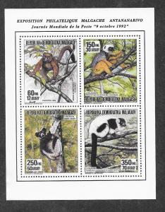 Malagasy 1133 Mint NH Souvenir Sheet Flora Fauna Lemur!