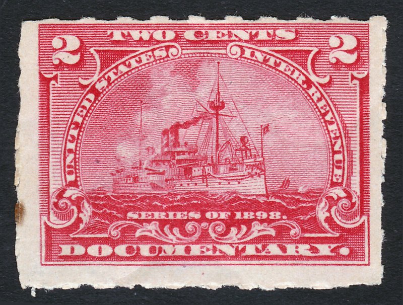 US SCOTT #R164 2C BATTLESHIP ROULETTED 5.5 MINT 1898 (SPOT)