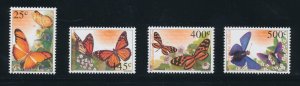 2002 Netherlands Antilles - Butterflies - Yvert Catalog No. 1294-97 - 4 Values -