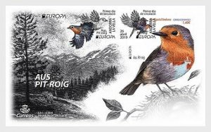 2019   ANDORRA  -   BIRDS - EUROPA - ROBIN  -  FIRST DAY COVER