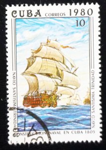 CUBA Sc# 2349  NAVAL VESSELS  ships marine  10c  1980  used cto