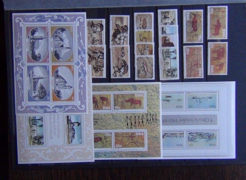 South West Africa 1975 Painter 1976 Paintings 1978 Animals House set + M/S MNH