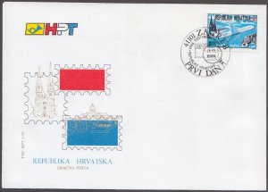 CROATIA Sc # C1-4  FDC - AIRMAIL SERIES with AIRPLANES, CHURCHES ETC