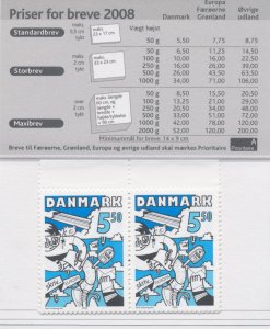 2008 EUROPA CEPT Denmark Booklet La Lettera MNH**