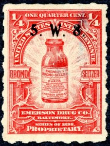 US #RS280 Emerson Drug - Bromo-Seltzer 1/4 cent Used Nice Centering