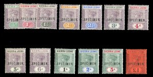 Sierra Leone #34-46S  (SG 41-53s)Catalogue Value:, 1896 Victoria, complete se...