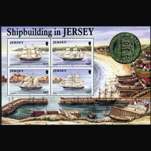 JERSEY 1992 - Scott# 599a S/S Sailing Ships NH