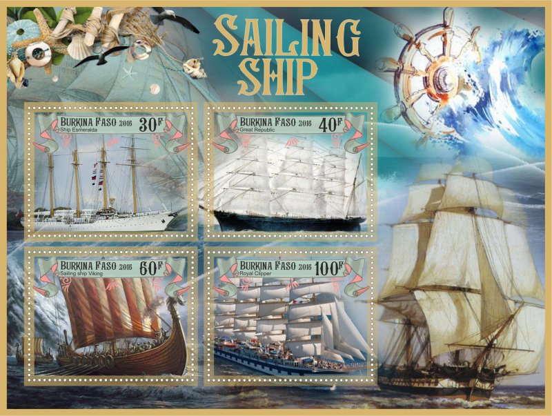 Stamps, Ships 2 sheets perforated MNH**