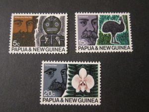 Papua New Guinea 1970 Sc 311,313-4 set MNH