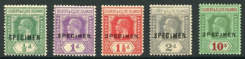 Gilbert and Ellice Islands 1922-7 SPECIMEN set of 5 SG27s/35s cat 275 pounds 