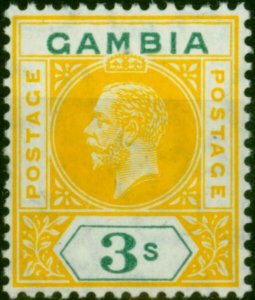 Gambia  1912 3s Yellow-Green SG101 Fine MM