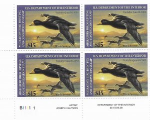 US RW 69   2002 $15.00   Federal duck stamp plate block  VF NH