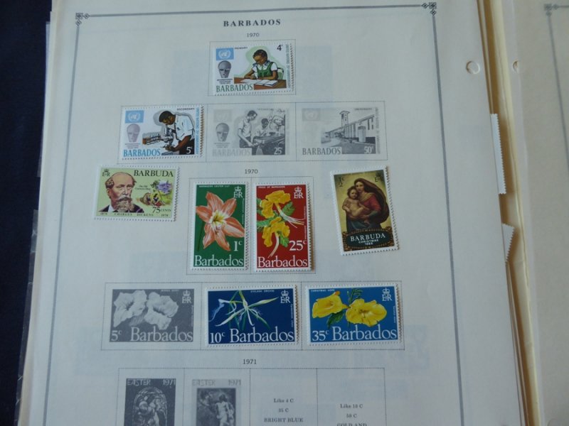 Barbados 1882-1975 Stamp Collection on Scott Intl Album Pages