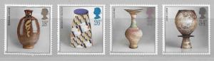 Great Britain 1192-95 Studio Pottery set MNH