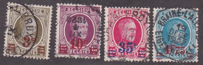 Belgium # 191-194, King Albert I, Surcharged Stamps, Used, 1/2 Cat.