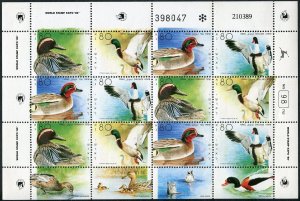 Israel 1025 ad,1025E sheets,MNH.Michel 1131-1134 klb,Bl.40. Ducks,1989.