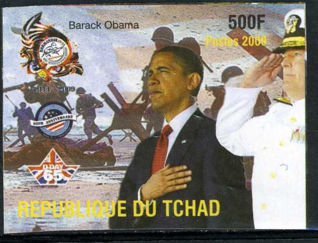Chad 2009 BARACK OBAMA US NAVY 1 value Imperforated Mint (NH)
