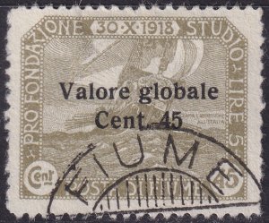 Fiume 1920 Sc 78B used third overprint some rough perfs