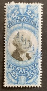 USA REVENUE STAMP SECOND ISSUE 1871 25 CENTS CUT CANCEL. SCOTT #R112