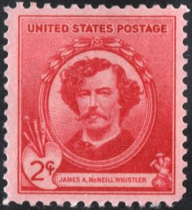 SC#885 2¢ Famous Americans: James A. McNeill Whistler Single (1940) MNH