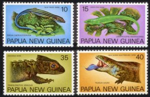 PAPUA NEW GUINEA SC#478-481 1978 LIZARDS GREEN TREE SKINK MNH