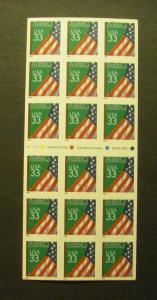 Scott 3283a, 33c Flag in Classroom, ATM Pane of 18, #V1111, MNH Beauty