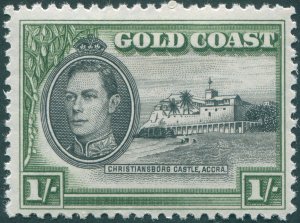 Gold Coast 1938 1s black & olive-green Perf 12 SG128 unused