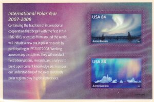 US 4123 MNH OG 2007 84¢ International Polar Year Souvenir sheet of 2 VF