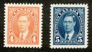 Canada 1937 #234-35 KGVI Mufti (civilian attire) MH postage stamps VF Cv$10