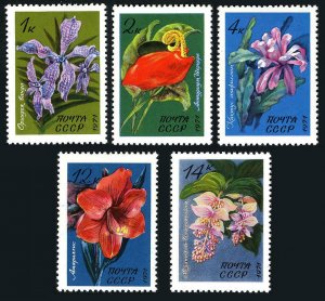 Russia 3924-3928,3929,MNH.Michel 3954-3960,Bl.73. Flowers 1971.Orchid,Cactus.