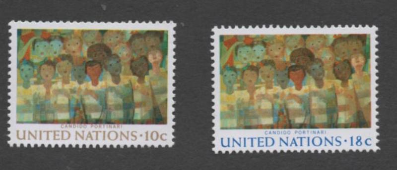 SCOTT   247-248  singles  MNH UN New York 1974