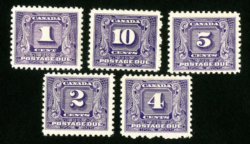 Canada Stamps # J6-10 VF OG NH Scott Value $312.50