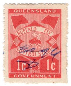 (I.B) Australia - Queensland Revenue : Buffalo Fly 1c